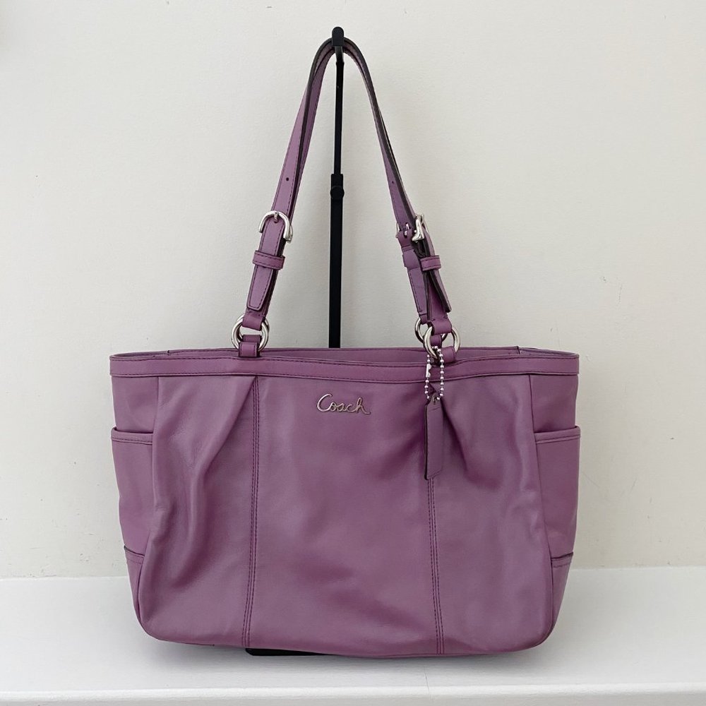 Coach Lavender Leather Shoulder Tote